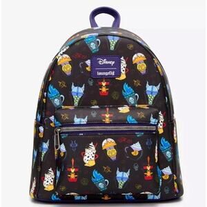 Loungefly Disney Villains Drinks Mini Backpack NWT